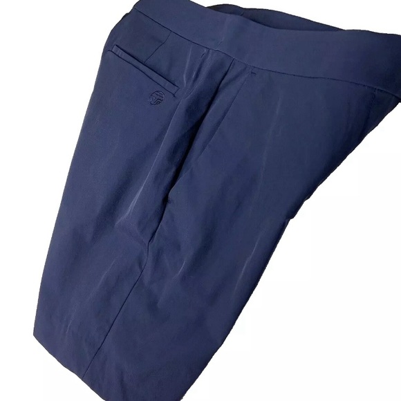 Tory Burch Sports Tech Golf Shorts Women Size 4 Navy Blue Twill Back Welt Pocket - Picture 3 of 8